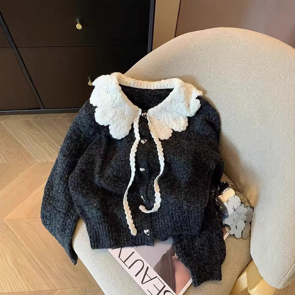 Kawaii Fashion Sweater Midnight Whisper Cardigan of Velvet Dreams