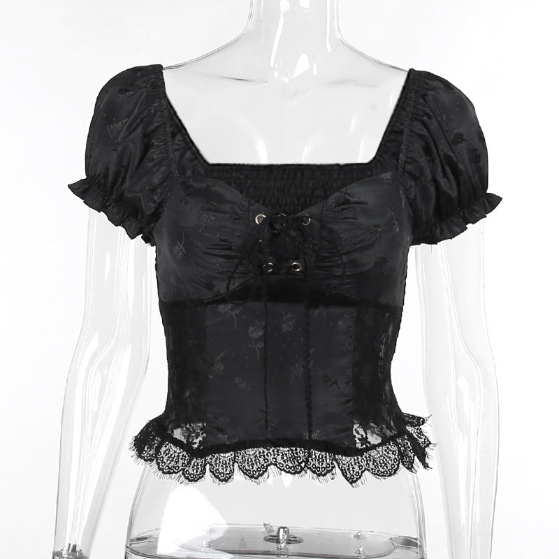 Elegant Jacquard Stitching Top