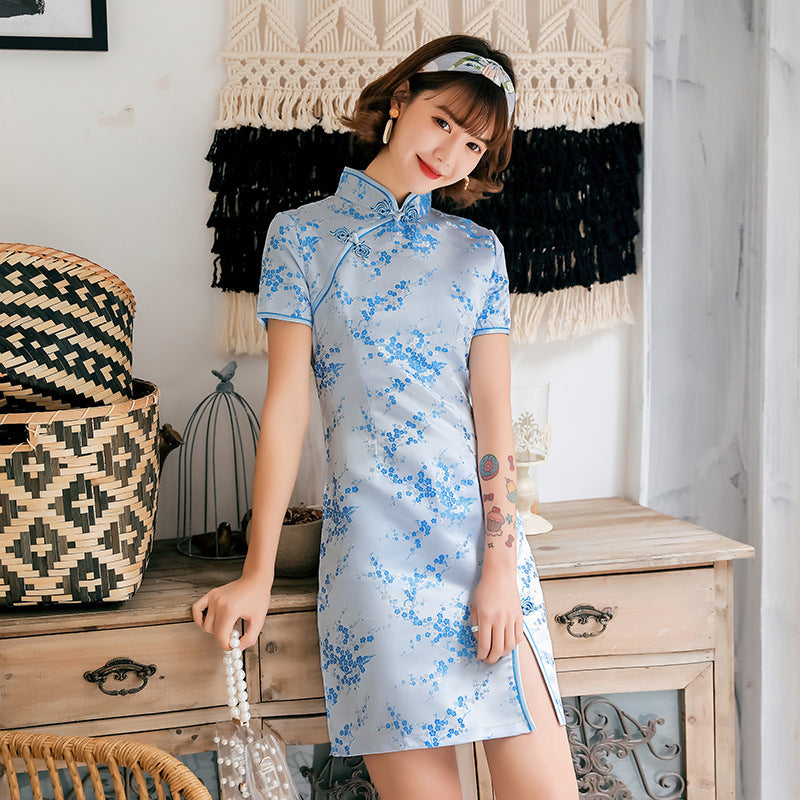 Kawaii Fashion China Dress Soft Lotus Charm Brocade Dress