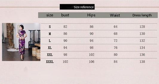 long satin cheongsam dress with high slit - view 2