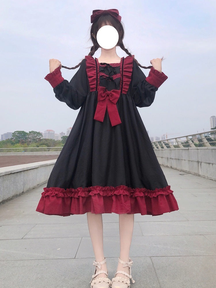 Kawaii Fashion Goth Dress Crimson Velvet Dreamscape Skirt
