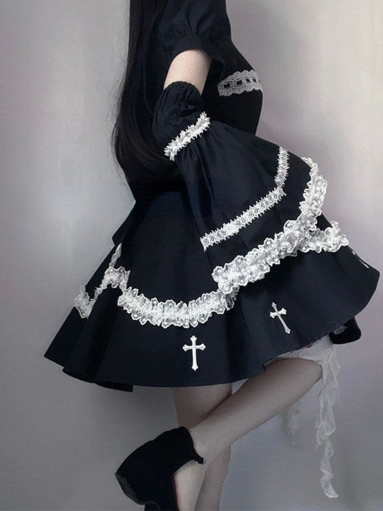 Kawaii Fashion Goth Dress Whispering Cherry Blossom A-Line Dress