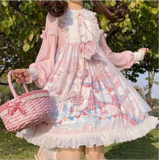 Cyan Whispers of Doll Collar Bliss Dress