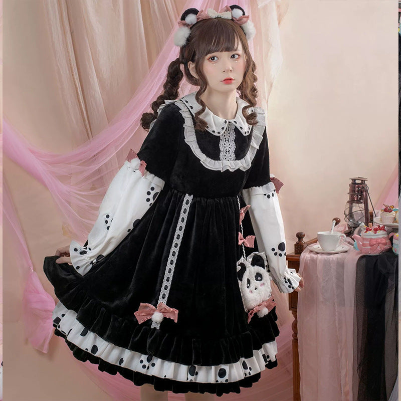 Kawaii Fashion Goth Dress Midnight Velvet Whisper Dress