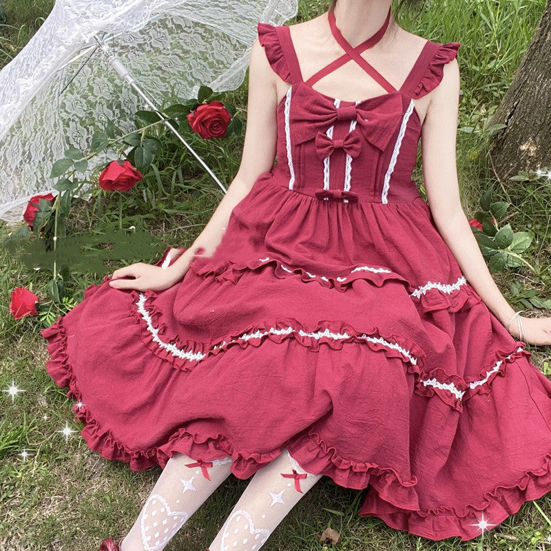 Kawaii Fashion Lolita Dress Apricot Dreamscape Suspender Dress