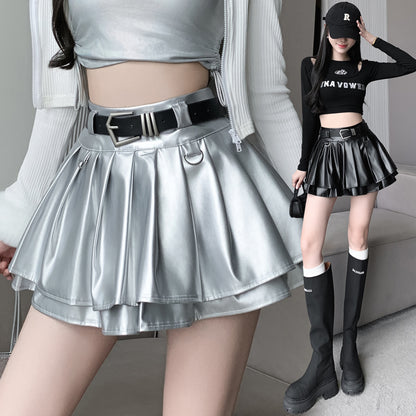Kawaii Fashion Skirt Silver Moonlit Whisper A-Line Skirt