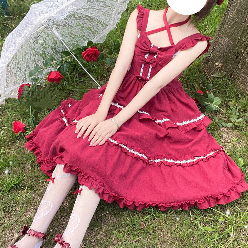 Kawaii Fashion Lolita Dress Apricot Dreamscape Suspender Dress