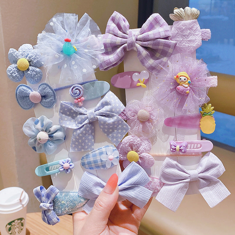 Kawaii Fashion Whimsical Blossom Bow Hair Accessory Ensemble