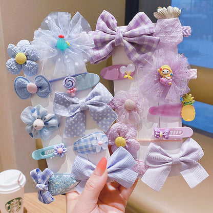 Kawaii Fashion Whimsical Blossom Bow Hair Accessory Ensemble