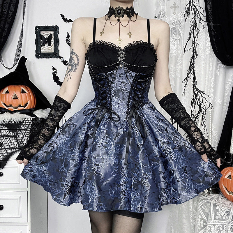 Kawaii Fashion Goth Dress Whispers of Flora A-Line Enchantment Dress