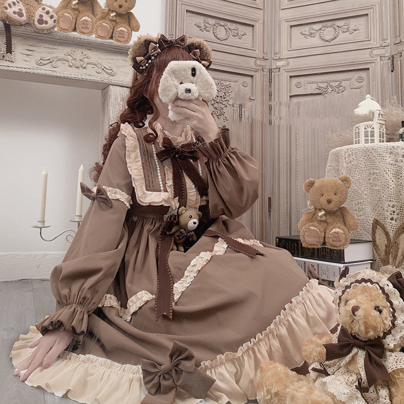 Kawaii Fashion Lolita Dress Caramel Blossom Chiffon Delight Dress