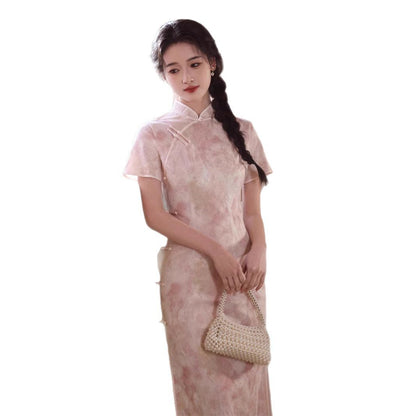 Kawaii Fashion China Dress Twilight Rose Bead Embellished Satin Elegance