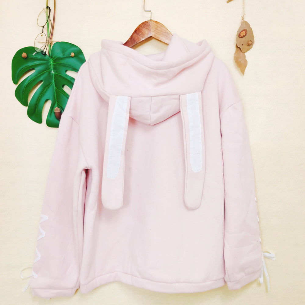 kawaii fashion cute bunny print and cashmere sweater