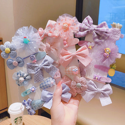 Kawaii Fashion Whimsical Blossom Bow Hair Accessory Ensemble