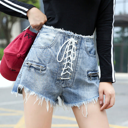 Women's high-rise denim shorts