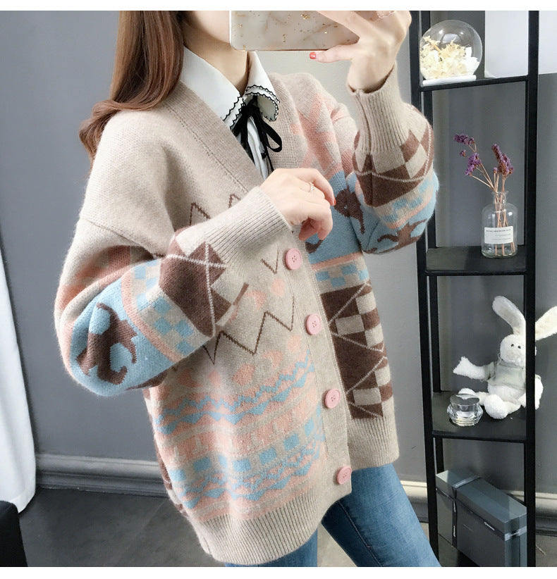 Kawaii Fashion Sweater Whimsical Cloudberry Knitted Cardigan