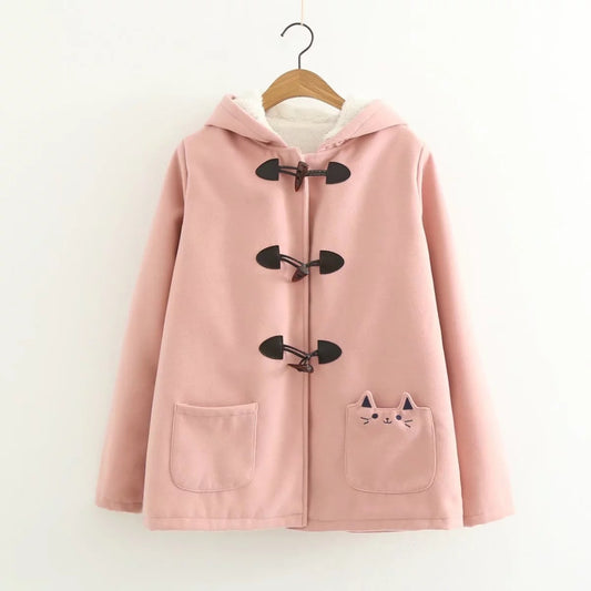 Kawaii Fashion Coat Whimsical Meadow Creature Cotton Blouse