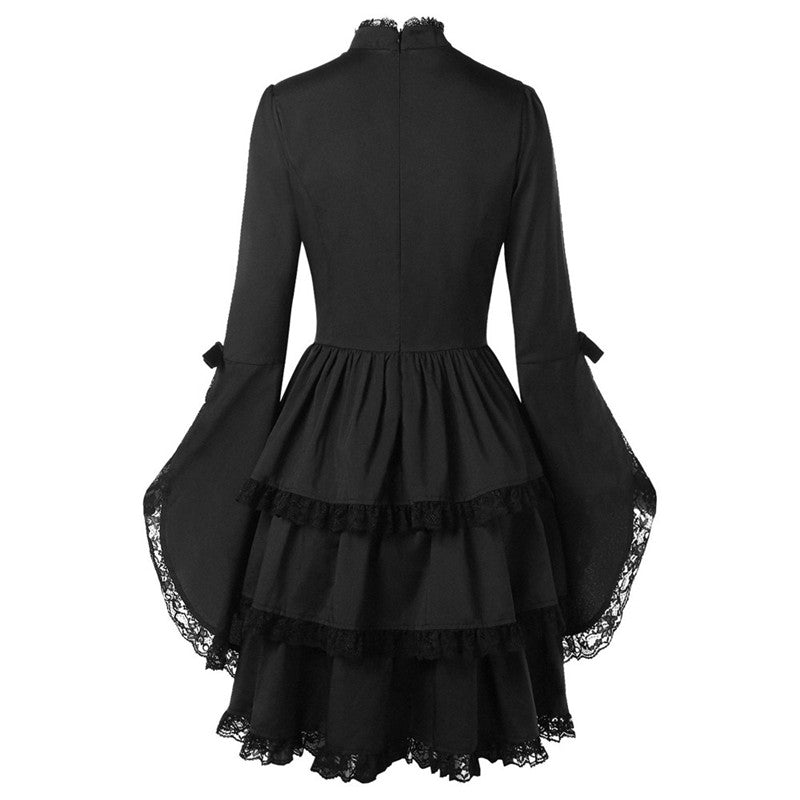 Lace stitching retro skirt