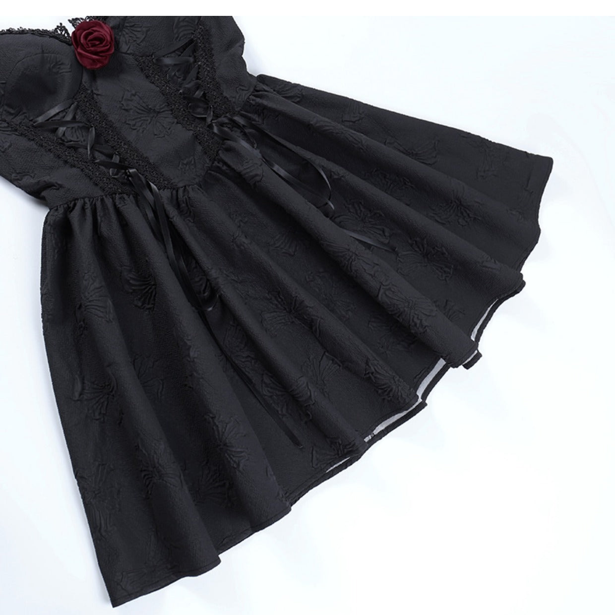 Kawaii Fashion Goth Dress Midnight Velvet Whispers Suspenders Dress
