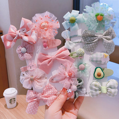 Kawaii Fashion Whimsical Blossom Bow Hair Accessory Ensemble