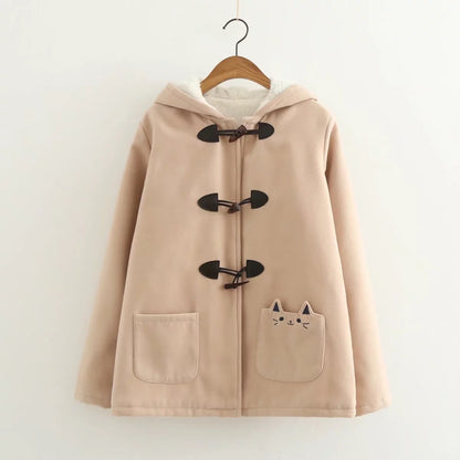 Kawaii Fashion Coat Whimsical Meadow Creature Cotton Blouse