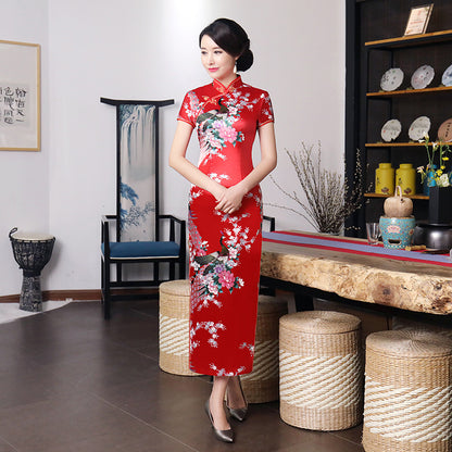 Kawaii Fashion China Dress Crimson Moonlit Velvet Cheongsam