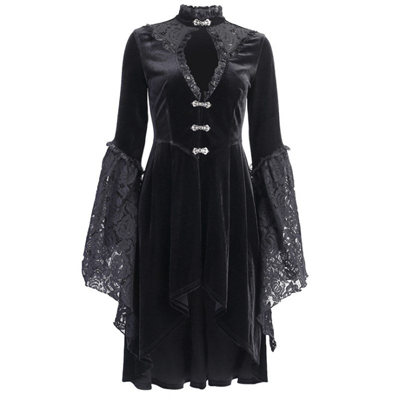 Sexy  Style Retro Lace Stitching Dress