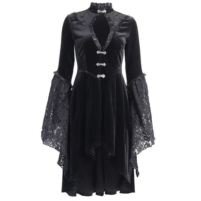 Sexy  Style Retro Lace Stitching Dress
