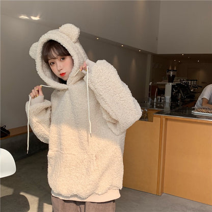 Kawaii Fashion Hoodie Whimsical Woolen Dreamscape Hoodie Dress