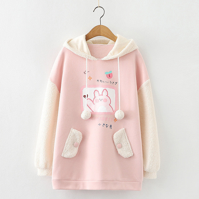 Kawaii Fashion Hoodie Whimsical Cartoon Dreams Hooded Tunic