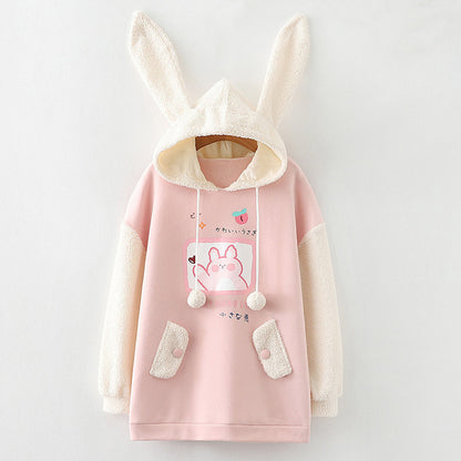 Kawaii Fashion Hoodie Whimsical Cartoon Dreams Hooded Tunic