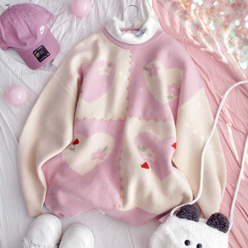 Kawaii Fashion Sweater Whimsical Winter Acrylic Enchantment Sweater
