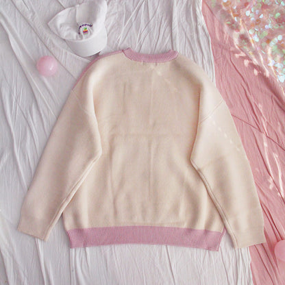 Kawaii Fashion Sweater Whimsical Winter Acrylic Enchantment Sweater