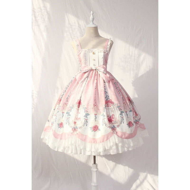Kawaii Fashion Lolita Dress Whispering Lace Petals Tiered Dream Dress
