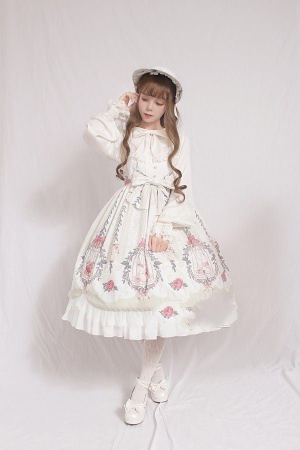 Kawaii Fashion Lolita Dress Whispering Lace Petals Tiered Dream Dress
