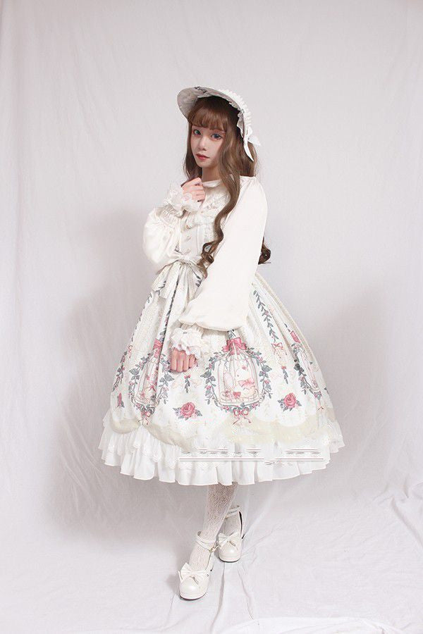Kawaii Fashion Lolita Dress Whispering Lace Petals Tiered Dream Dress
