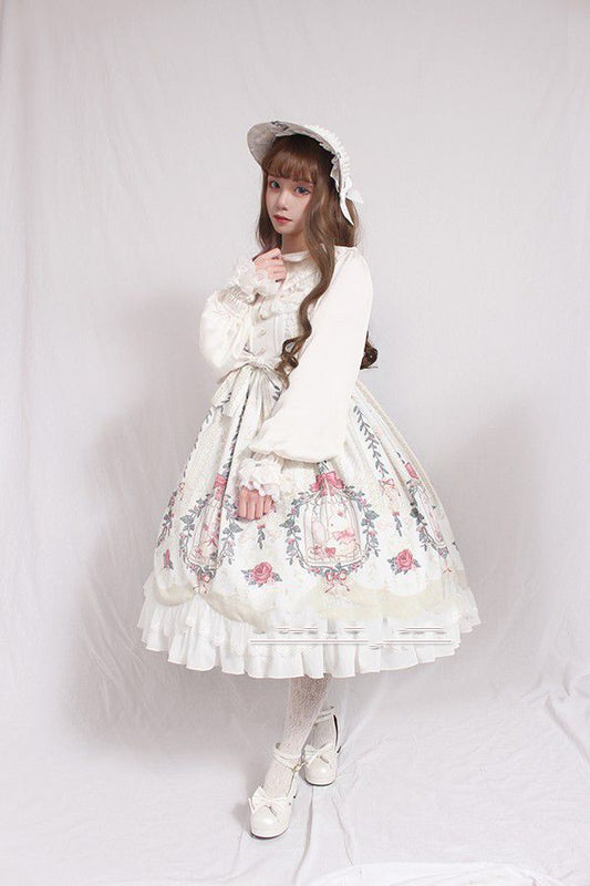 Kawaii Fashion Lolita Dress Whispering Lace Petals Tiered Dream Dress
