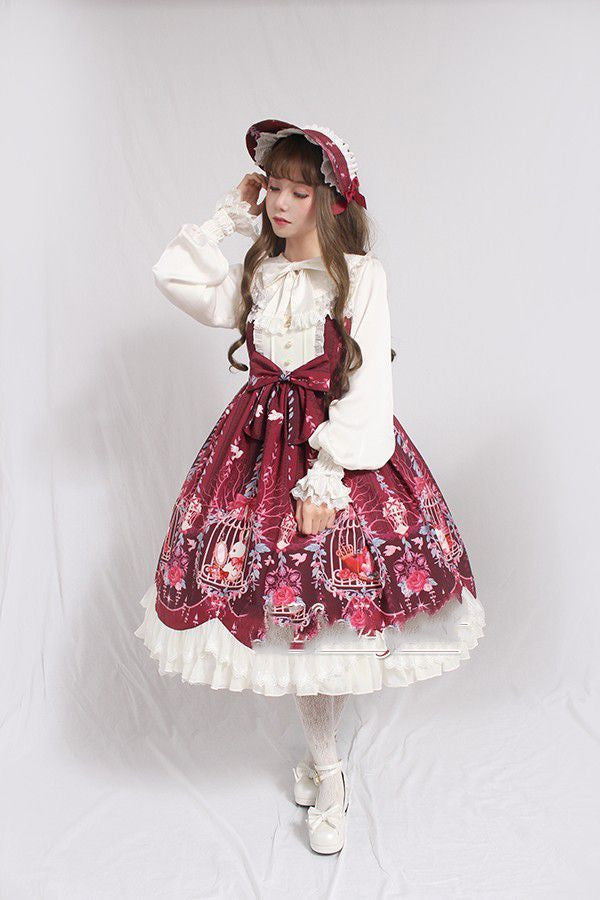 Kawaii Fashion Lolita Dress Whispering Lace Petals Tiered Dream Dress