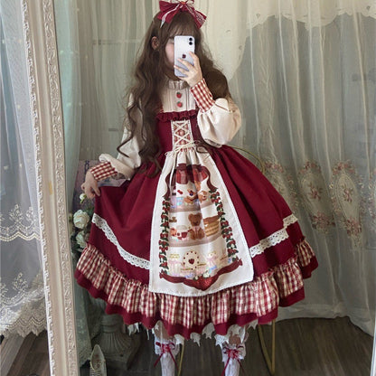 Kawaii Fashion Lolita Dress Whimsical Lace Garden Princess Ensemble