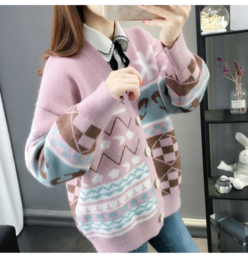 Kawaii Fashion Sweater Whimsical Cloudberry Knitted Cardigan