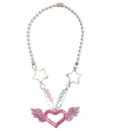 Kawaii fashion accessory whimsical heartstrings pendant necklace