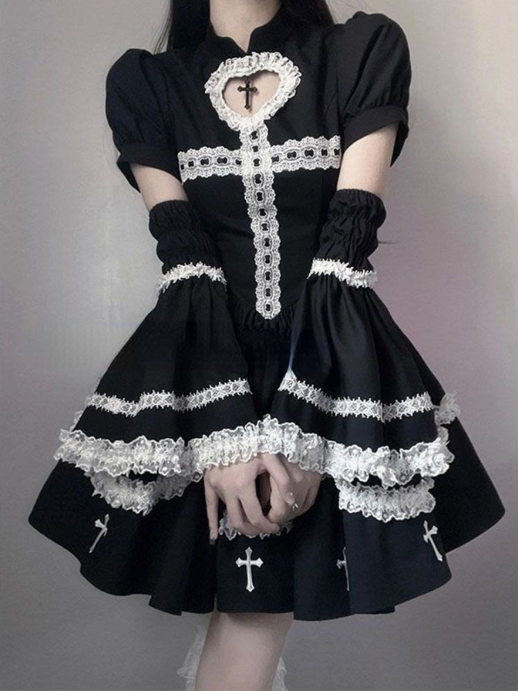 Kawaii Fashion Goth Dress Whispering Cherry Blossom A-Line Dress