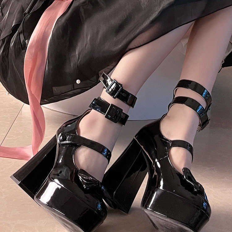 Kawaii Fashion Shoes Midnight Rose Velvet Elegance Heels