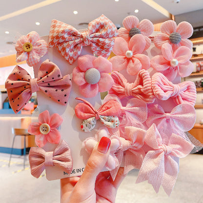 Kawaii Fashion Whimsical Blossom Bow Hair Accessory Ensemble