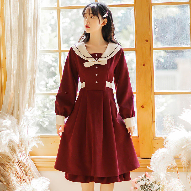 Kawaii Fashion Punk Dress Velvet Cherry Blossom Dream Dress