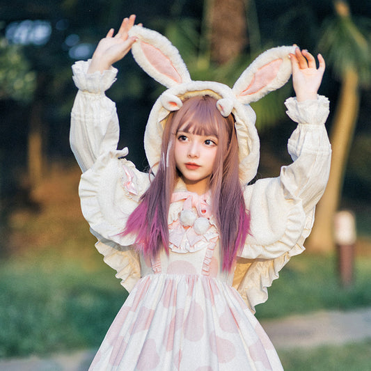 Kawaii Fashion Coat Milky Way Dream Cloak with Ruffled Bow Accents