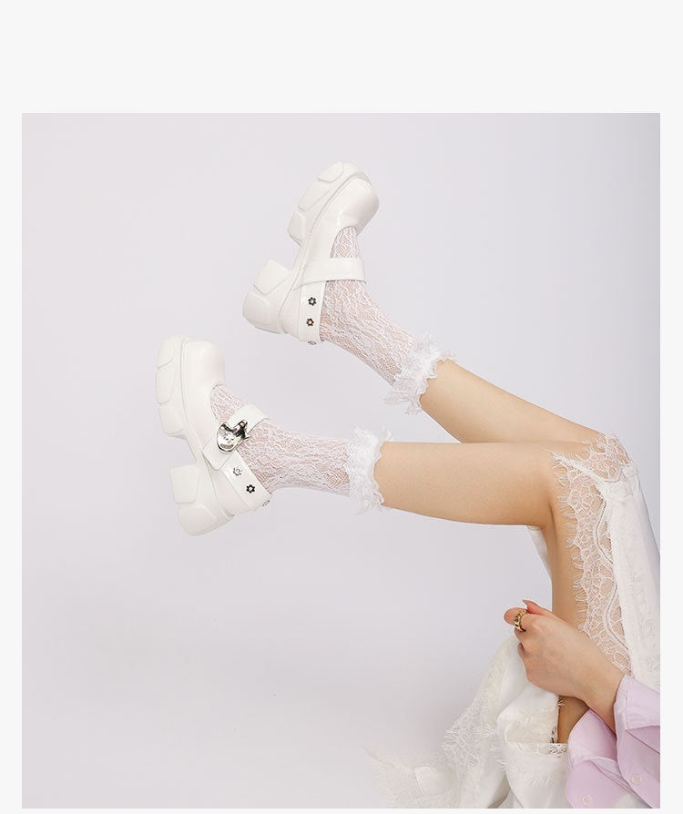 Kawaii Fashion Shoes Whimsical Velvet Buckle Mary Janes