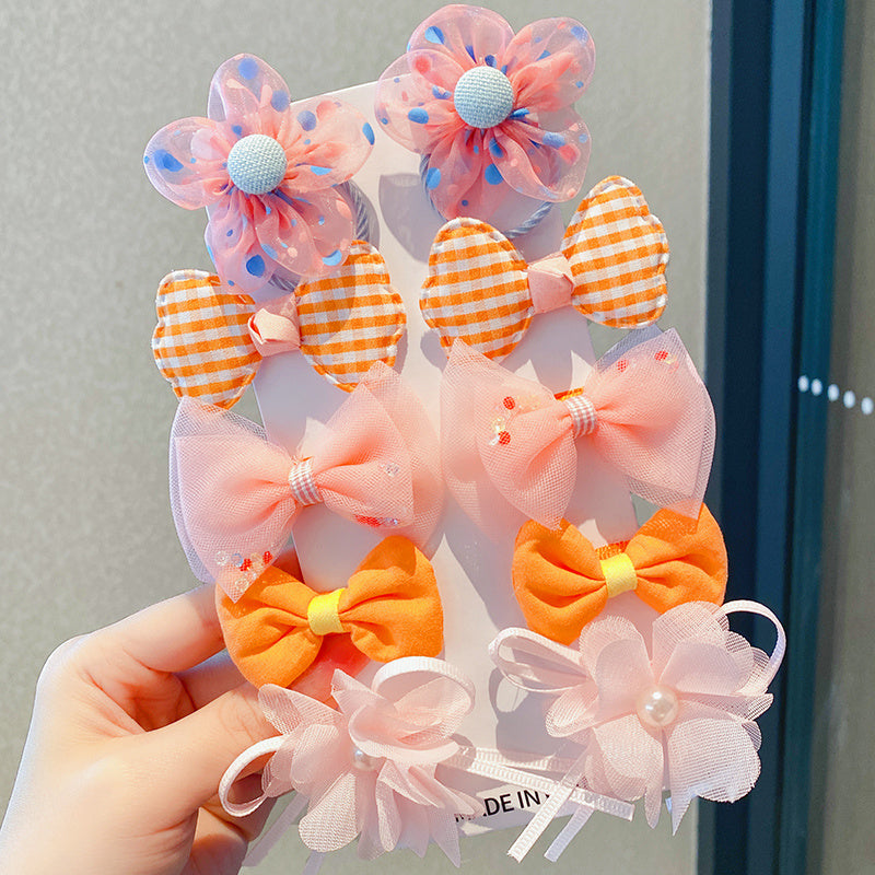 Kawaii Fashion Whimsical Blossom Bow Hair Accessory Ensemble