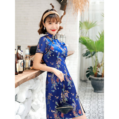 Kawaii Fashion China Dress Soft Lotus Charm Brocade Dress
