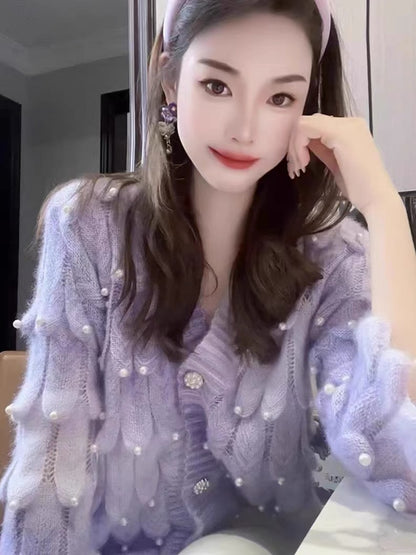 Kawaii Fashion Sweater Whimsical Dreamscape Gradient Cardigan